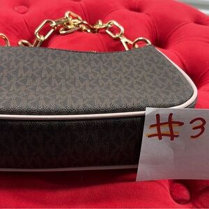 Michael Kors Brown Shoulder Bag with Gold Chain